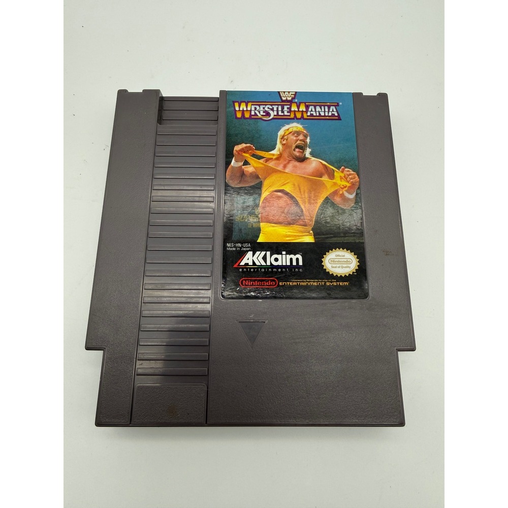 WWF WrestleMania Nintendo NES Game Cartridge Hulk Hogan Acclaim NES-HN-USA